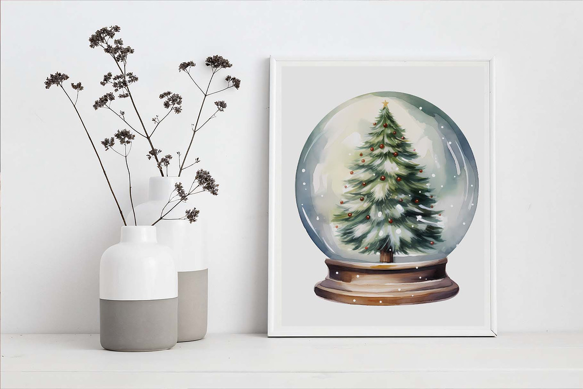 Christmas Snow Globe Clipart Bundle, an Illustration by Moon Studio (Photo 5 of 11)