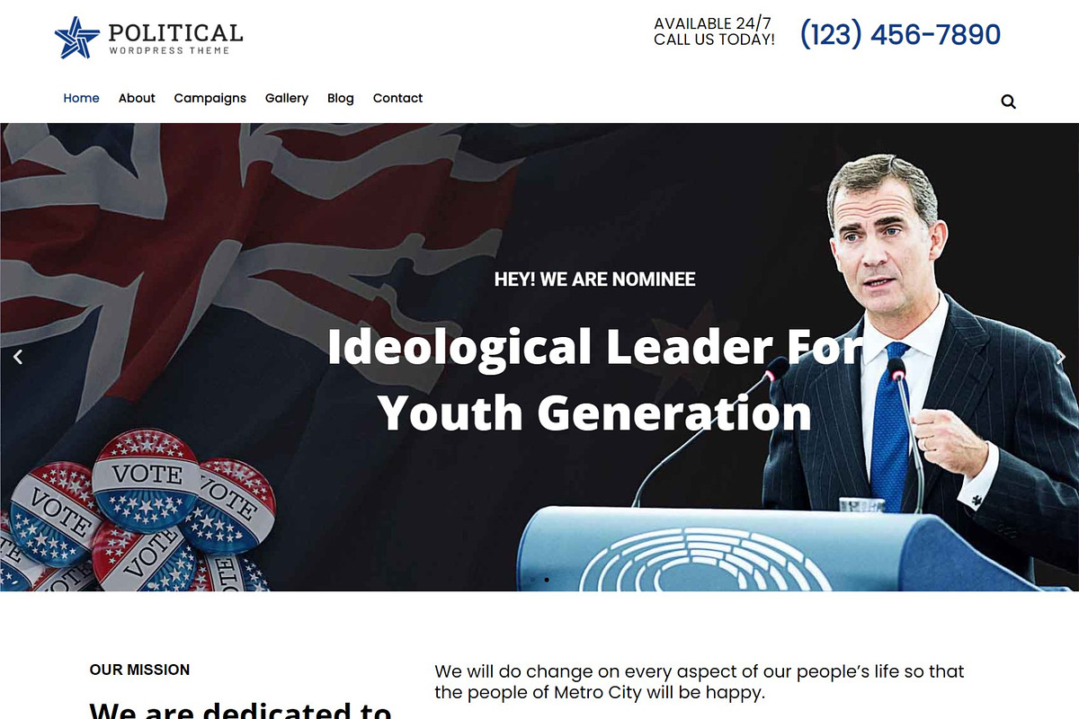 Political WordPress theme - Politica