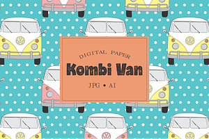 Kombi van seamless patterns