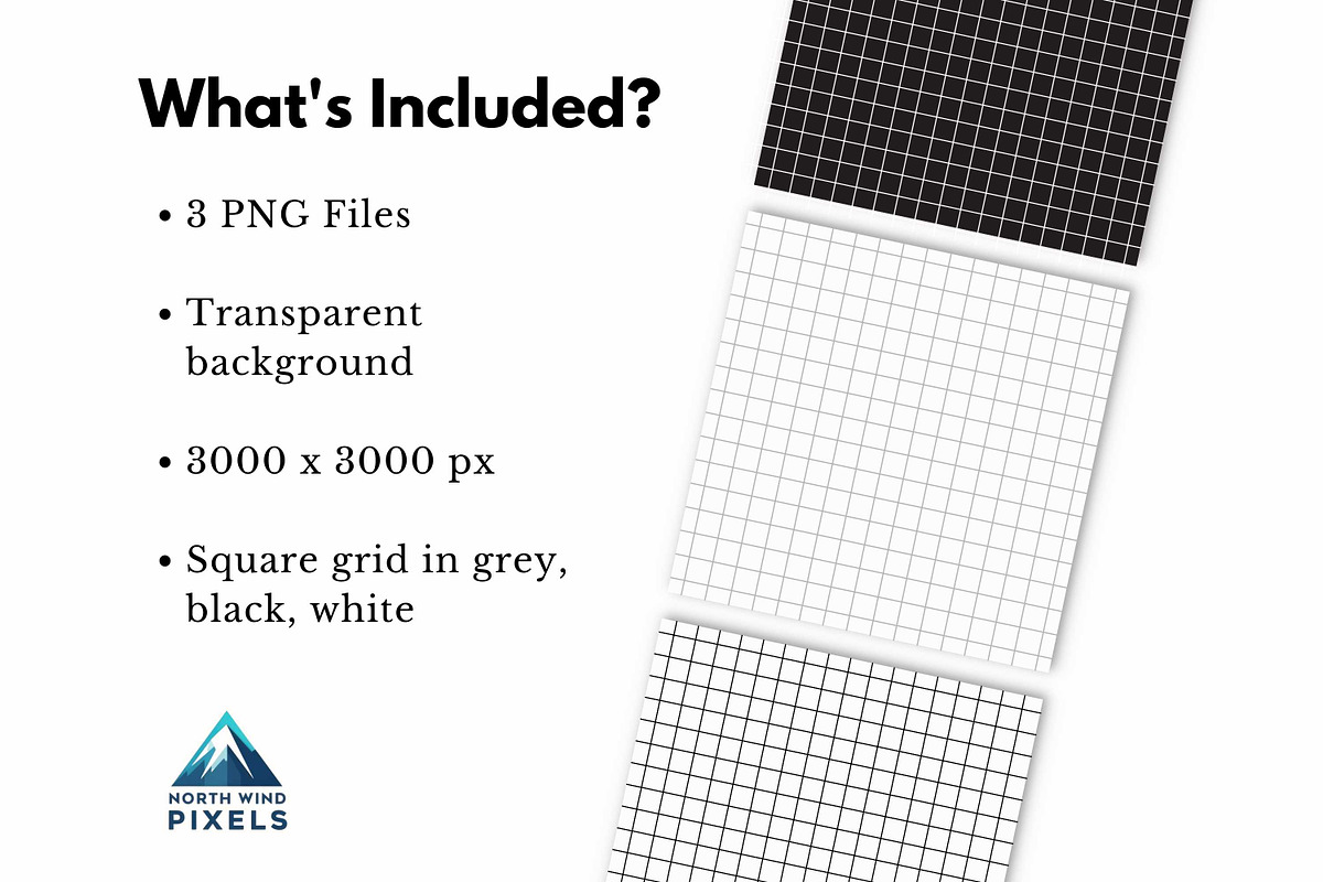 3 Watermark Grid Photoshop Overlays, a Pattern Graphic by NorthWindPixels