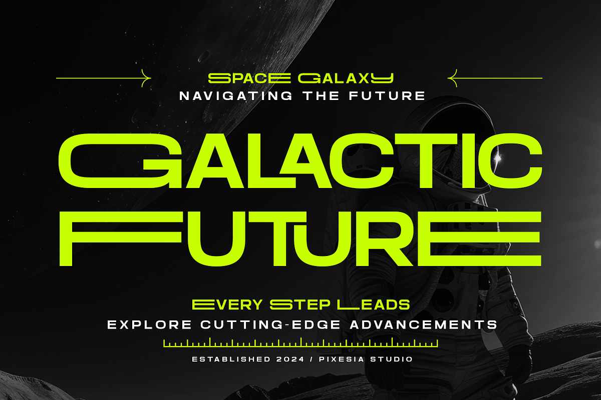 Outspread - Futuristic Font, a Sans Serif Font by Pixesia Studio (Photo 7 of 10)