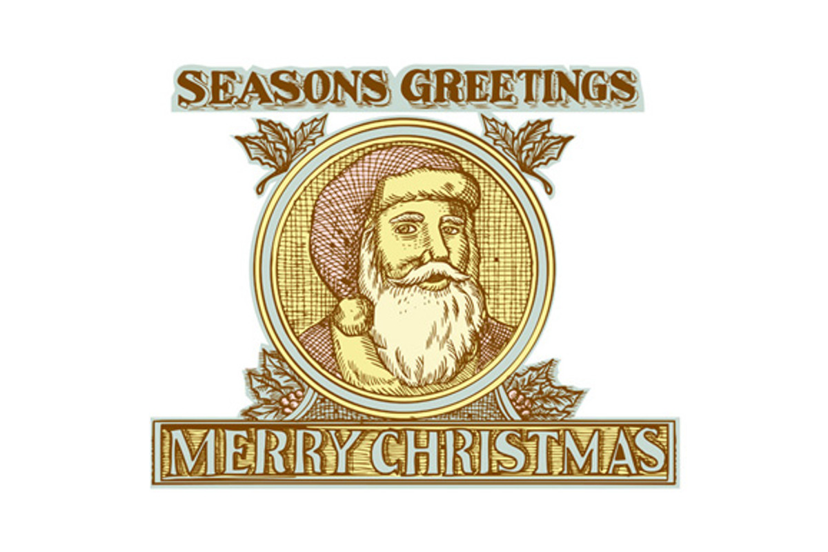Santa Claus Father Christmas Holly E, an Illustration by patrimonio