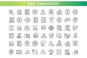 Risk Management icon collection set, a Finance Illustration by Tettygreen