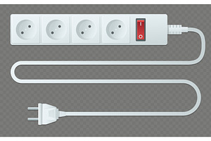 Electrical extension cord with, a Technology Illustration by Vectorbuum