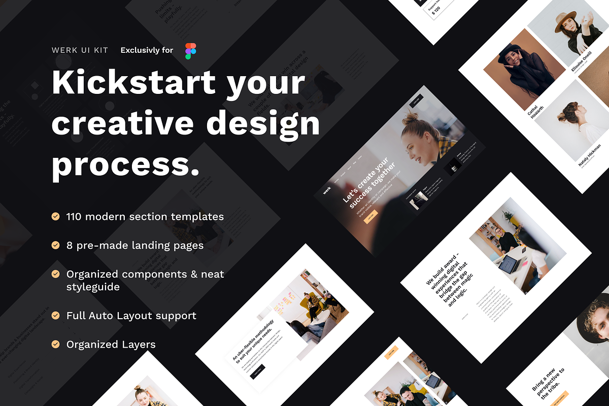 SALE -Werk UI Kit 110 modern layouts, an UI Kit Template by Ghostpixel (Photo 1 of 13)