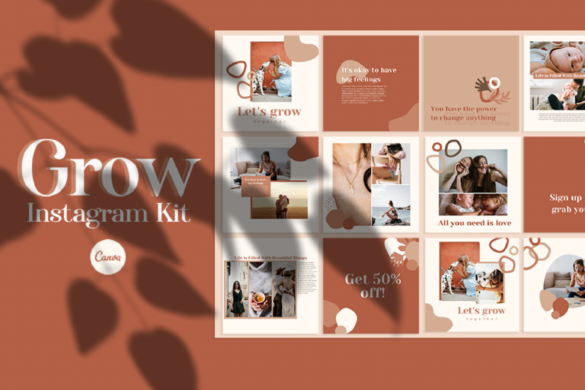 Grow - Instagram Templates for Canva, a Social Media Template by Candor Creative (Photo 1 of 4)