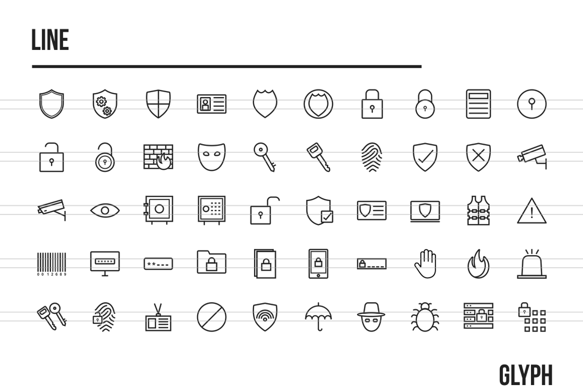 600 Security Icons, an Outline Icon by IconBunny