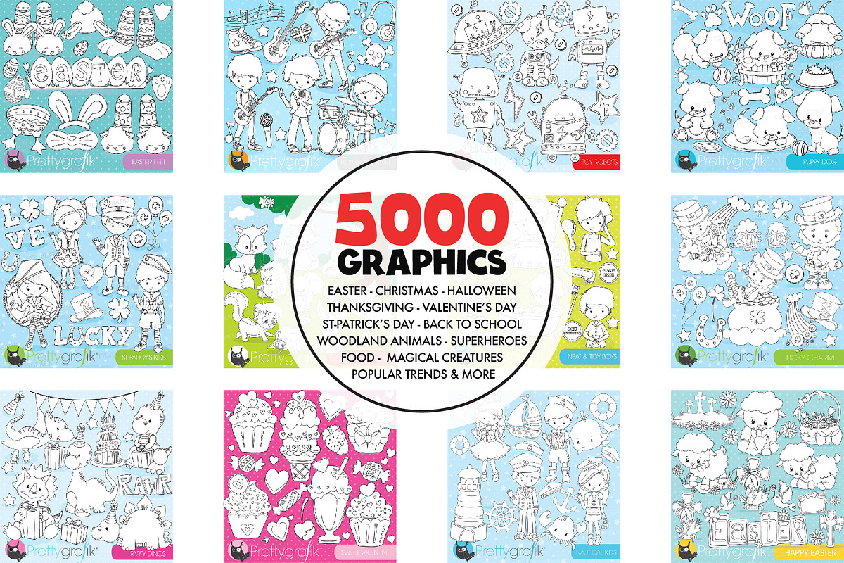 5000 in 1 - Black lines Mega Bundle, an Illustration by PrettyBundles (Photo 26 of 27)