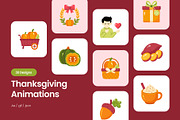 30 Animated Thanksgiving Flat Icons, an Emoji Icon by Prosymbols (Thumbnail 1 of 4)