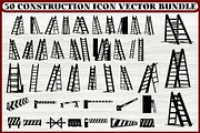 50 Construction Icon Silhouette Vect, an Illustration by hafijul (Thumbnail 1 of 4)