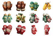 Watercolor Winter Mittens Clipart, an Illustration by Design Market (Thumbnail 3 of 3)