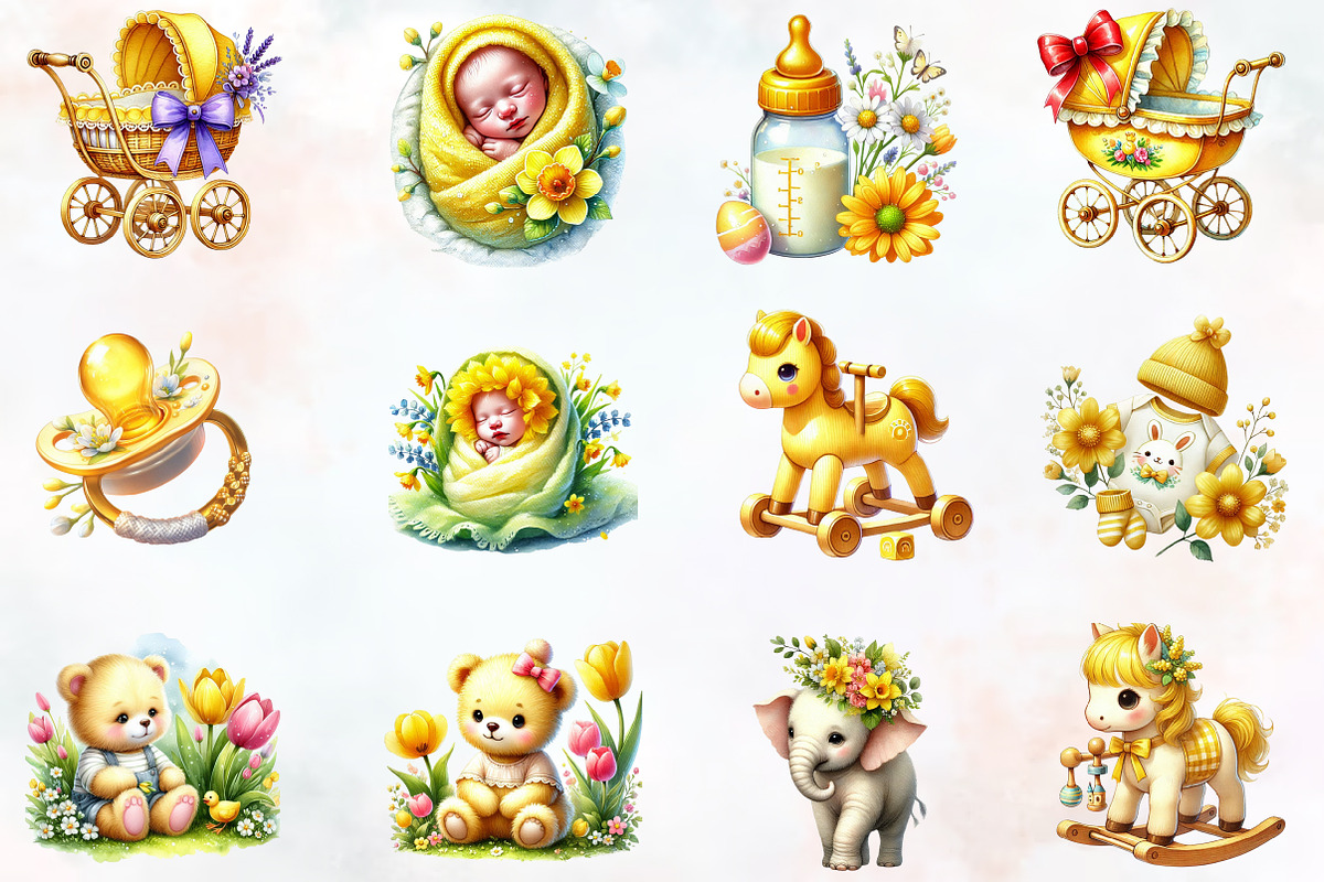 Spring baby clipart, an Illustration by RobertsArt (Photo 2 of 7)