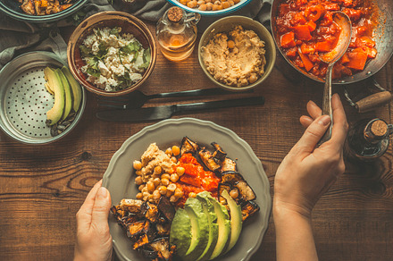 Vegetarian salad bar lunch, a Food & Drink Photo by VICUSCHKA
