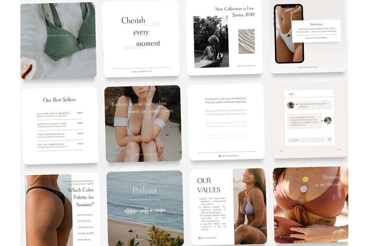 70 Swimwear Store/Shop Posts, a Social Media Template by PatternLab. (Photo 8 of 9)