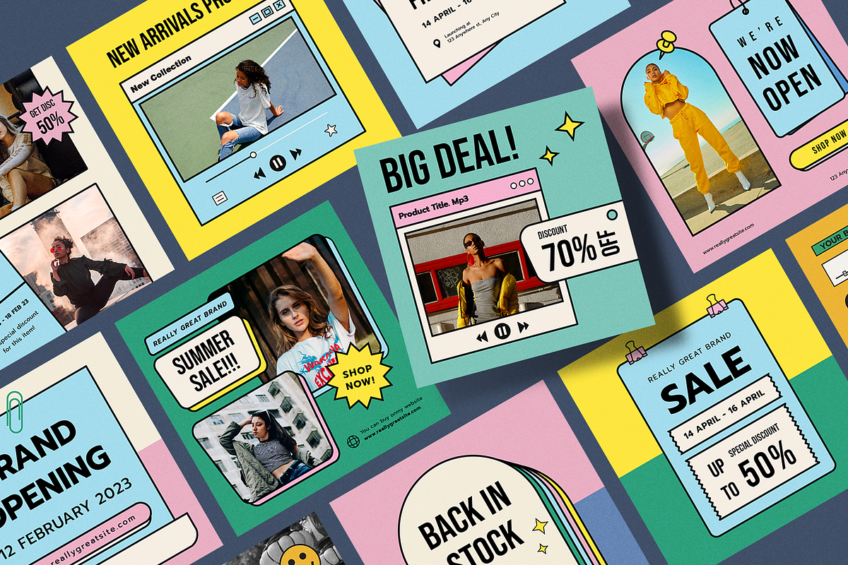 Paperetro - Social Media Templates, a Social Media Template by Surotype (Photo 4 of 9)