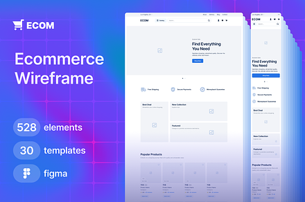 ECOM | Ecommerce Wireframe, a Wireframe Template by laaqiq
