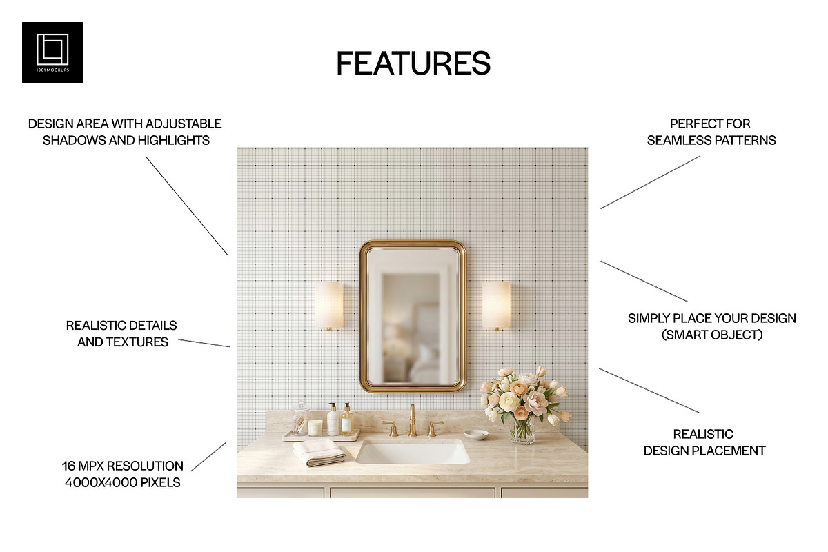 Bathroom Wallpaper Mockup PSD, a Household Mockup by 1001 mockups (Photo 2 of 11)
