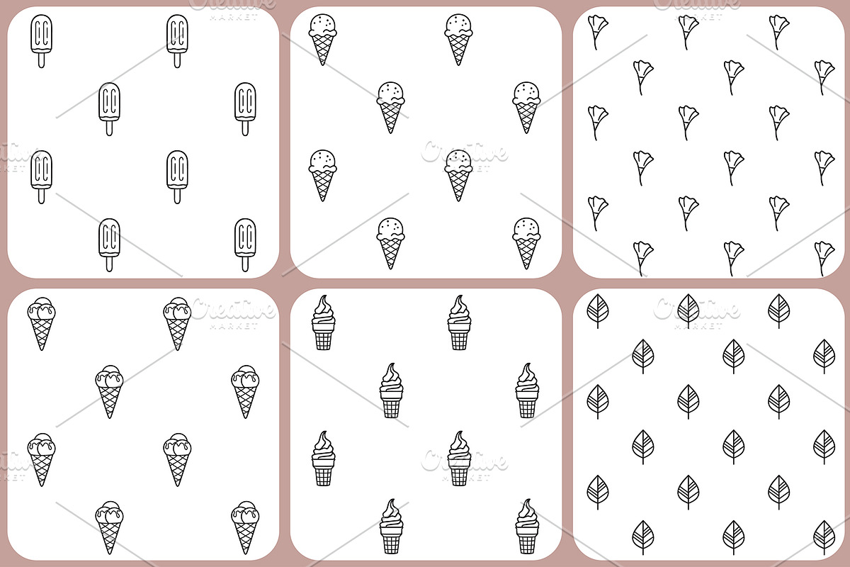 Minimalist vector seamless patterns, a Pattern Graphic by InkySplash (Photo 3 of 5)
