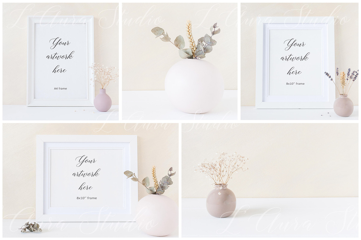 Frame mockup bundle - 8x10'' A4, a Print Template by L'Aura Studio (Photo 3 of 9)