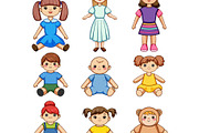 Collection of cute cartoon dolls and, an Object Graphic by pikepicture (Thumbnail 2 of 3)