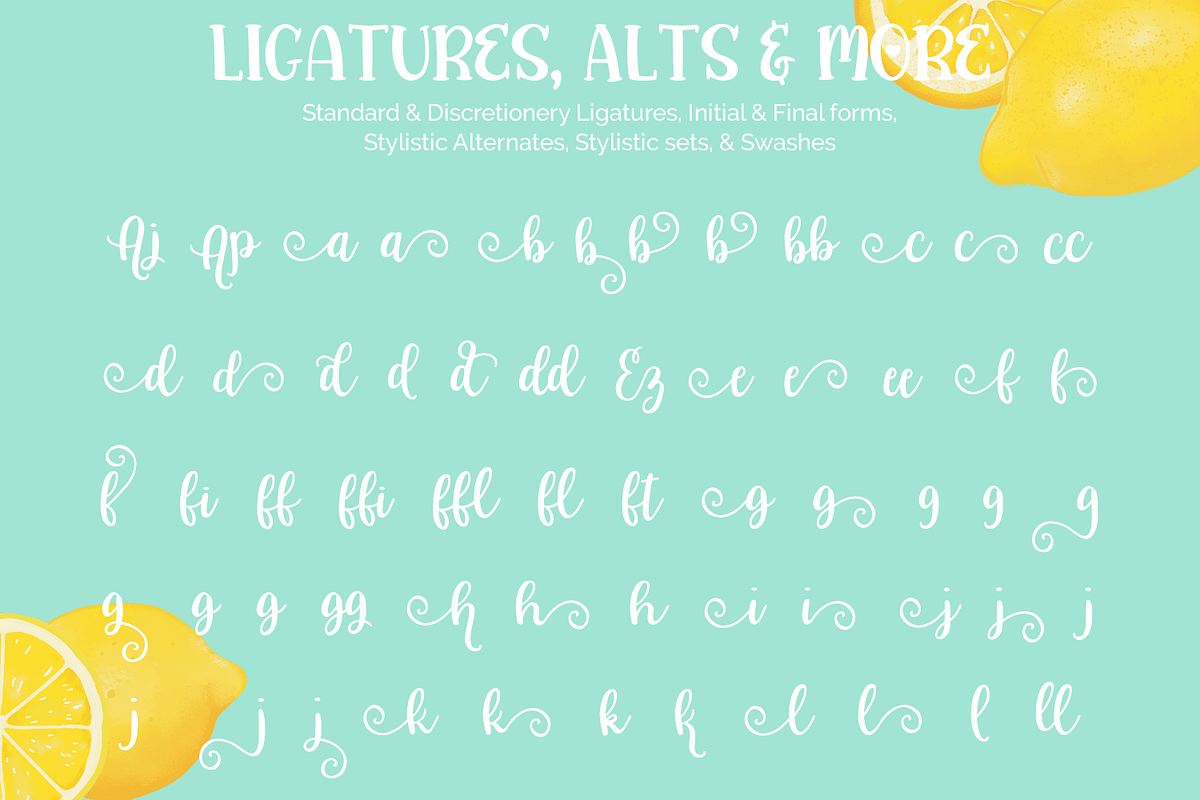 Lemon Squeezy font trio + dingbats!, a Font by Amber Nest Design (Photo 6 of 9)