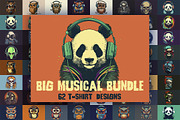 62 t-shirt designs. Big musical bund, an Animal Illustration by Fractal fonts & graphics (Thumbnail 1 of 63)