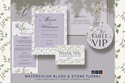 Blush & Stone Watercolor Flowers, a Decorative Illustration by slowlivecreate (Thumbnail 3 of 6)