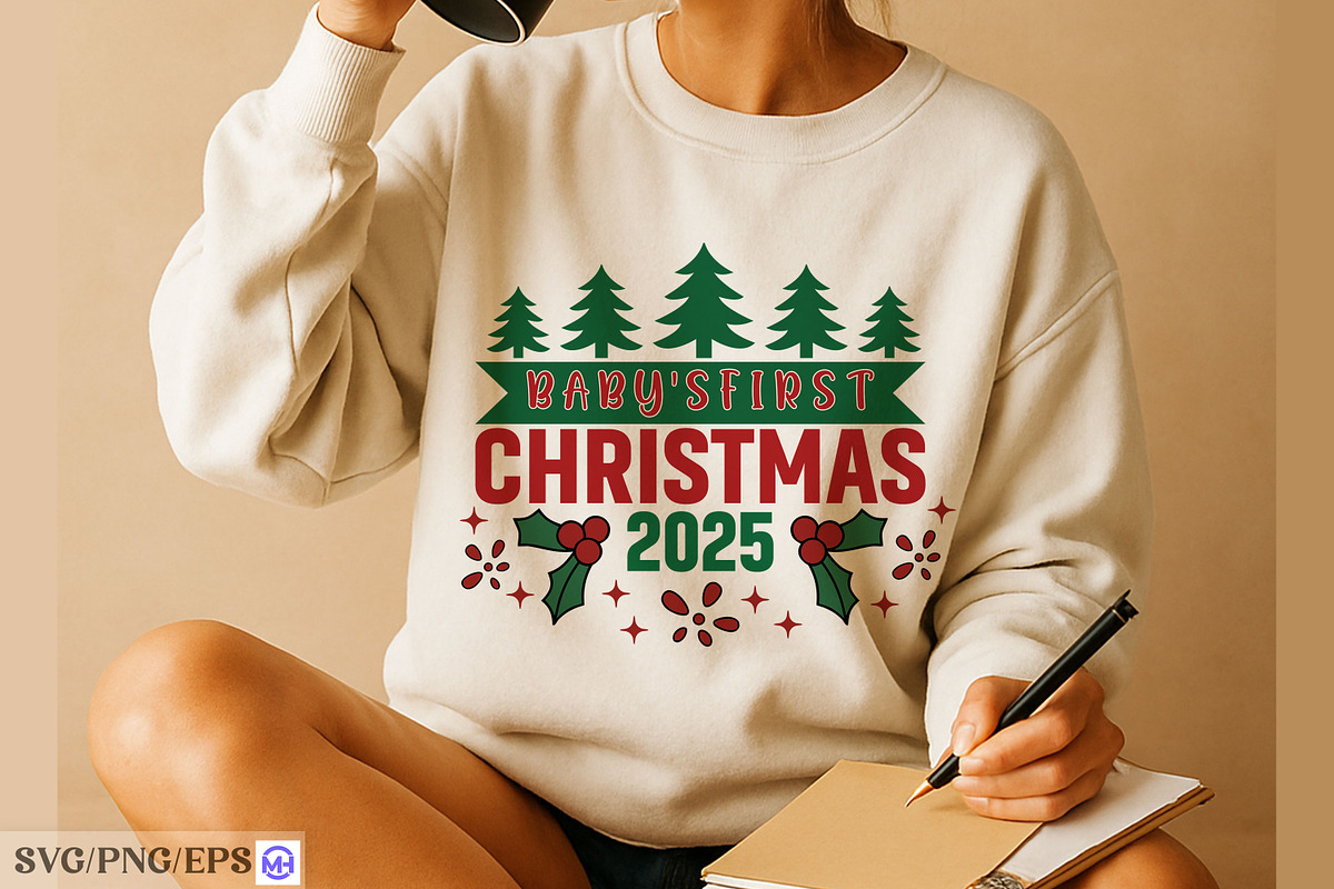Baby's First Christmas 2025 SVG PNG, a Graphic by mh_arif (Photo 1 of 4)