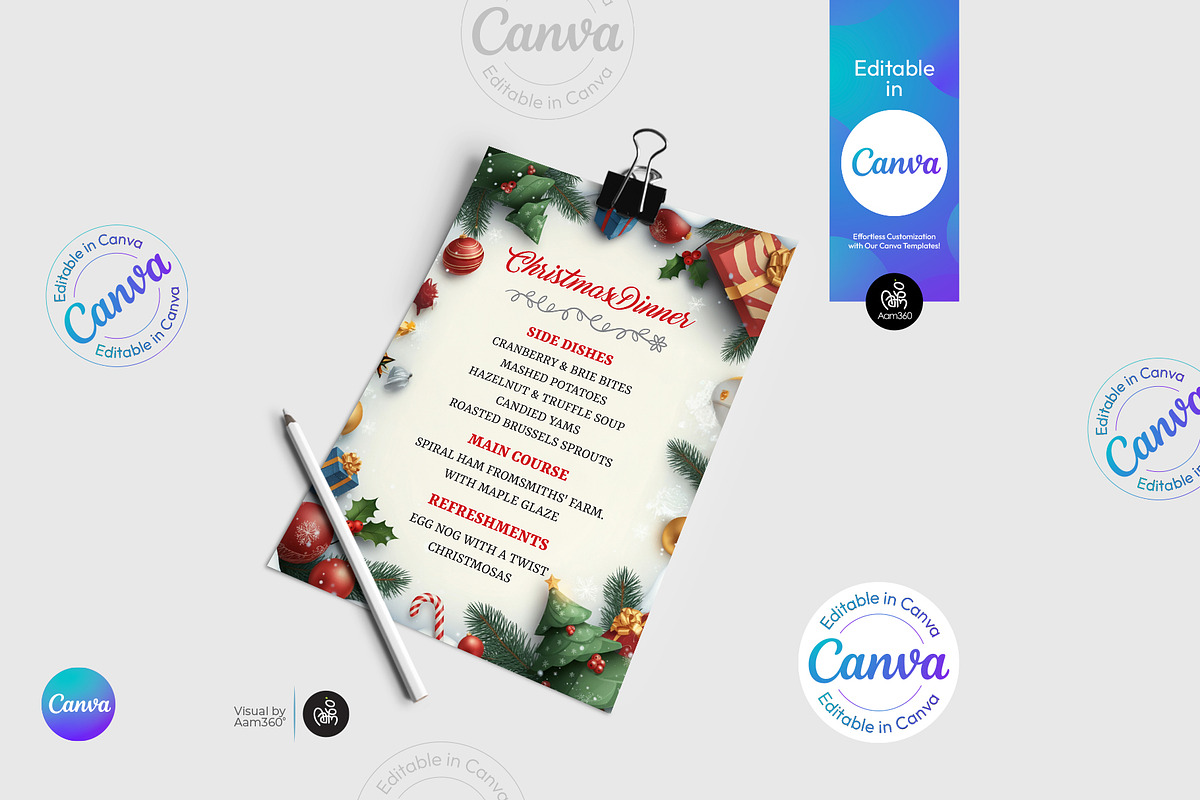Christmas Menu Flyer Template, a Flyer Template by Aam360 (Photo 3 of 3)