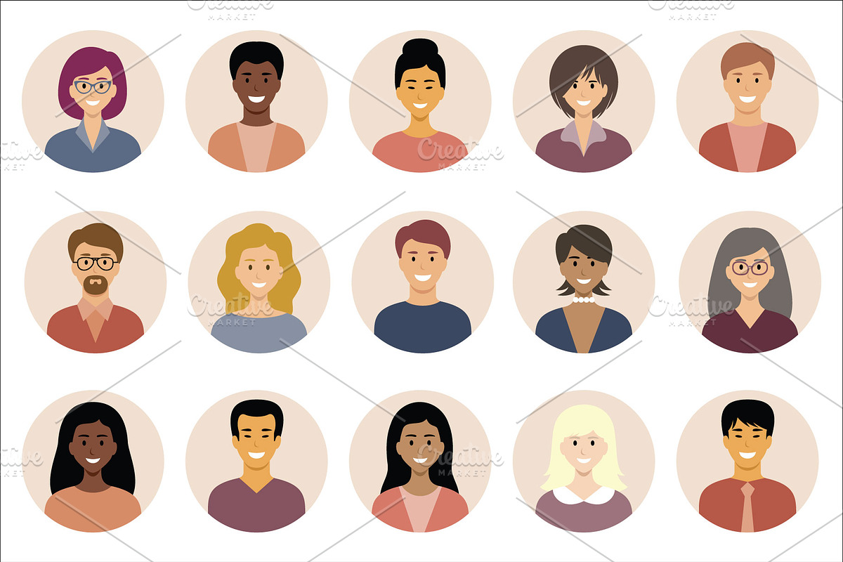 Avatar round icons with people, an Icon by Gurza SHOP (Photo 2 of 4)