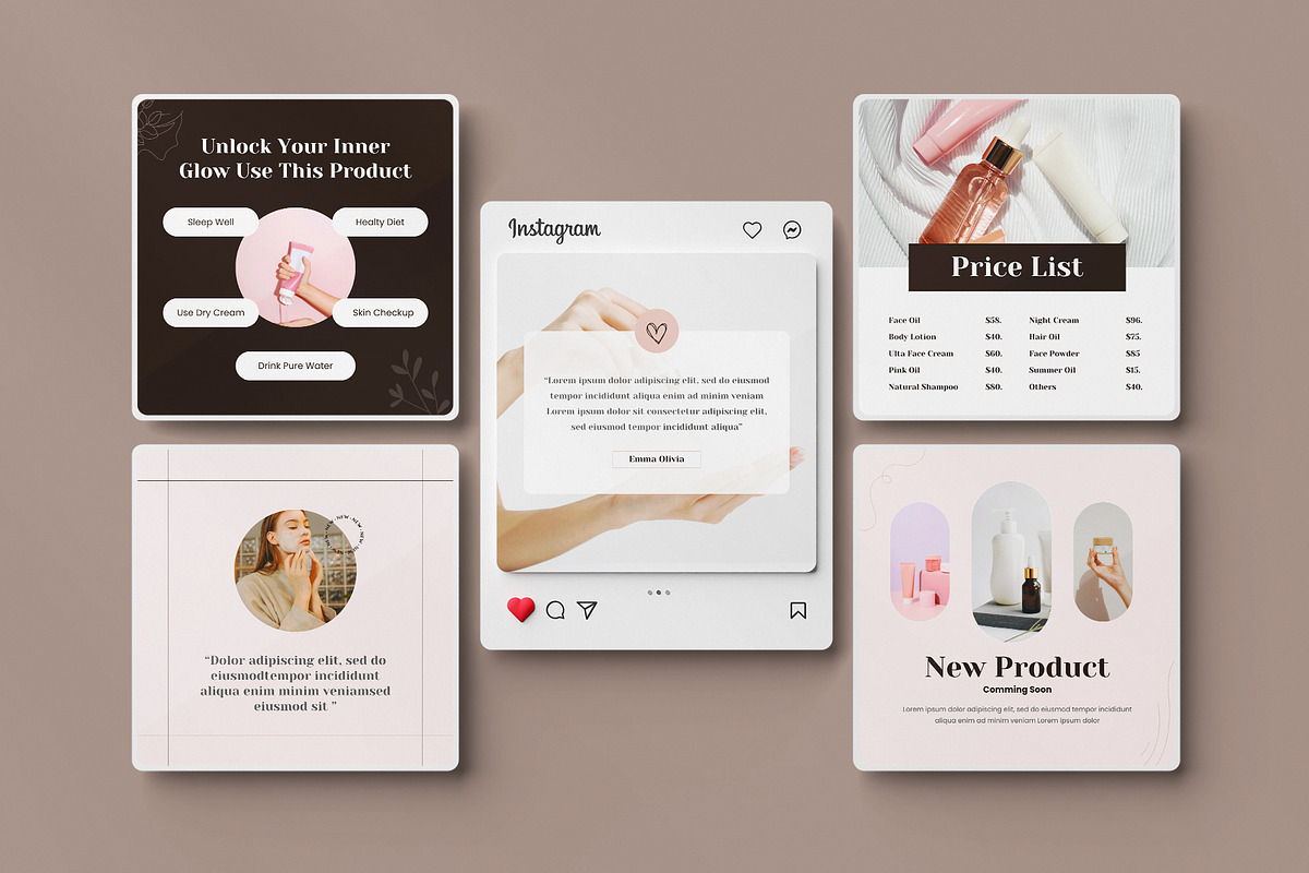 Beauty Skincare Instagram Canva, a Social Media Template by Pixelpick