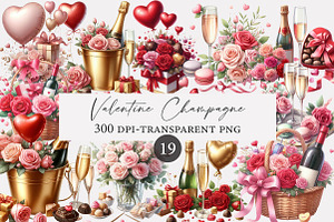 Valentine Champagne Candy Heart, an Illustration by Designworld