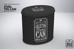 Oval Tin Can Packaging Mockup