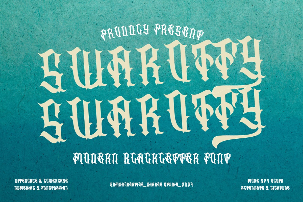 Swarotty - Modern Blackletter Font, a Blackletter Font by Dhabee (Photo 1 of 15)