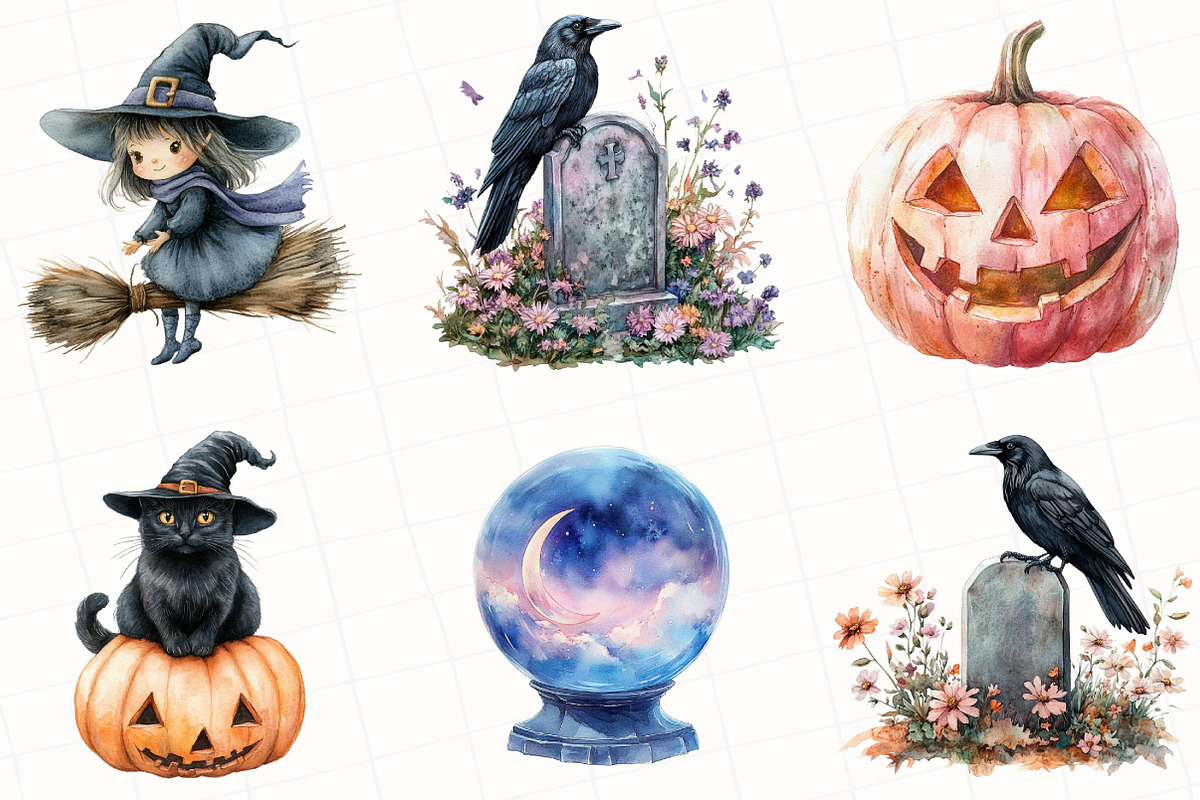 Pastel Halloween Sublimation Clipart, an Illustration by OK Design (Photo 5 of 5)