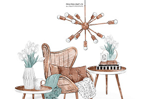 Hygge Interior Home Clipart