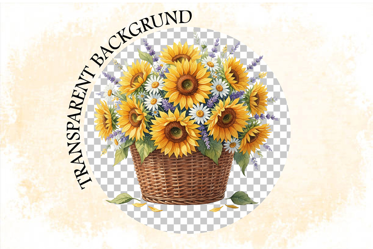 Watercolor Summer Sunflower PNG Clip, an Illustration by SVGArt (Photo 6 of 9)