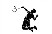 60 Badminton Player Smash Silhouette, a Person Illustration by Amazin_art (Thumbnail 40 of 42)