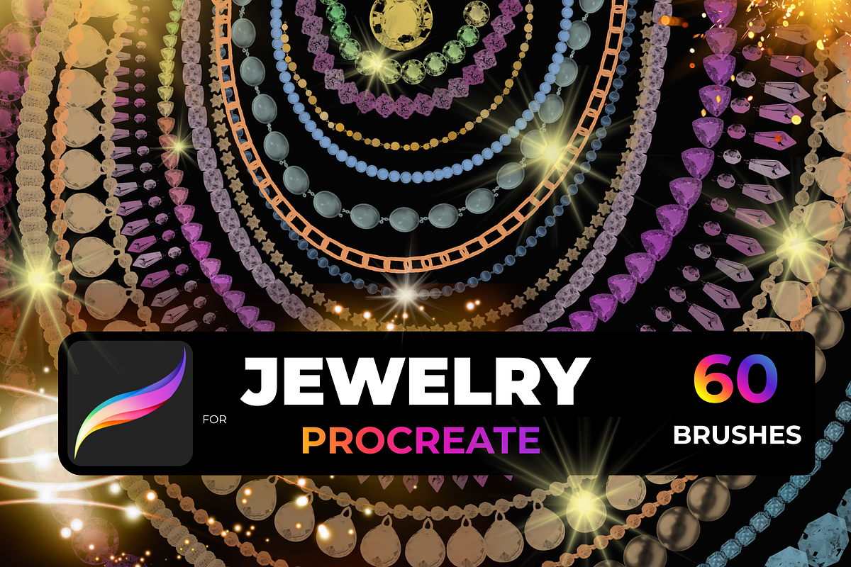 Jewelry, beads, chains and crystals, a Brush Add-On by Graphics Resources (Photo 1 of 13)