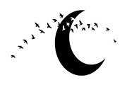 Flying Birds Moon SVG Bundle, an Illustration by yasushie (Thumbnail 26 of 31)