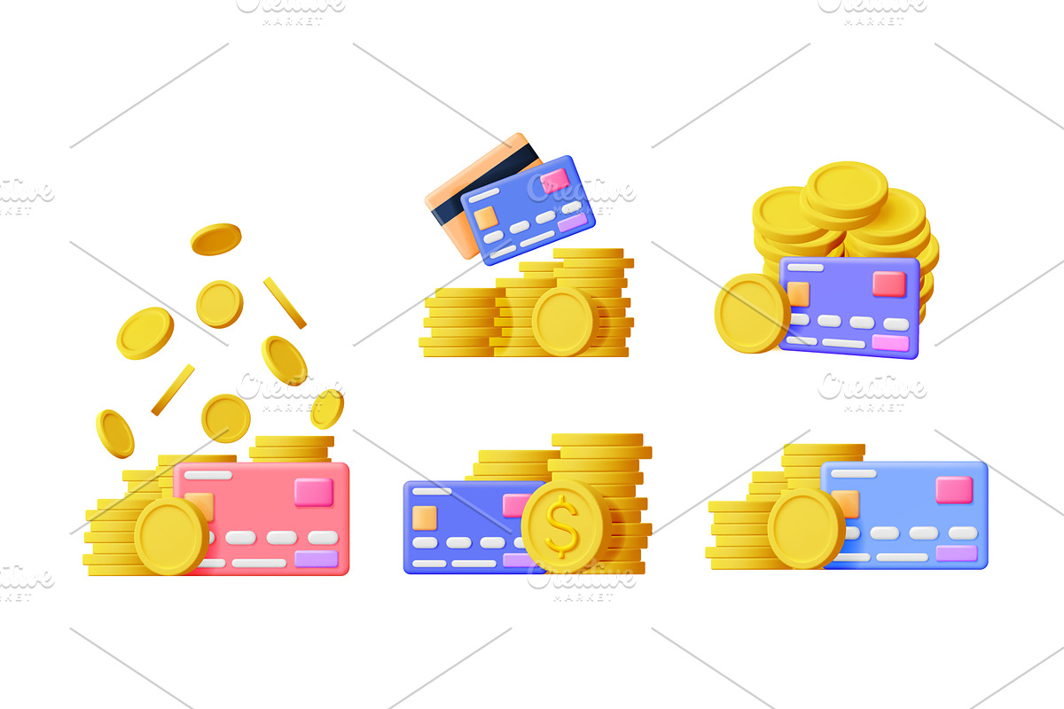 Gold coin stack with falling money, a Finance Illustration by Abscent