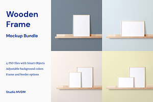 Wooden Frame Print - Mockup Bundle, a Product Mockup by Studio MVDM