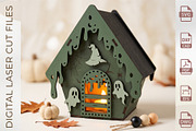 3D Haunted House Lantern Bundle, an Object Graphic by WoodoraCut (Thumbnail 2 of 6)