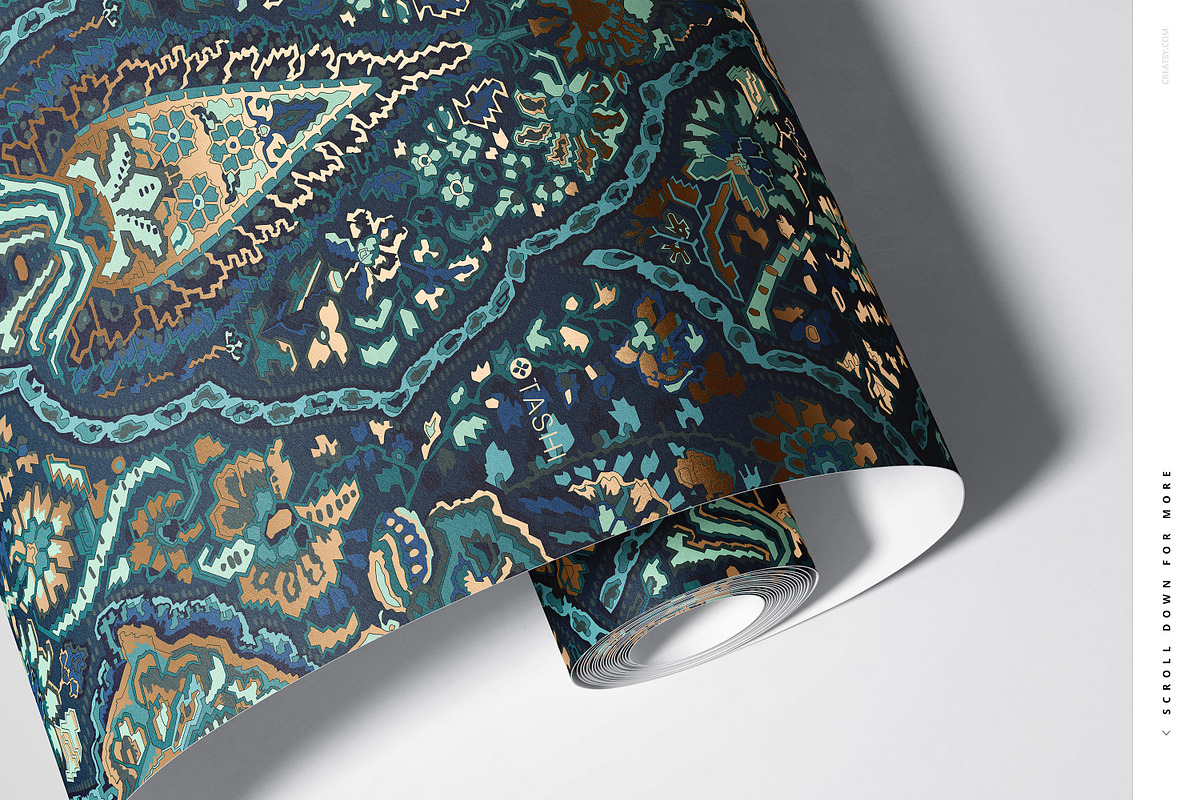 Paper Wallpaper Mockup Bundle, a Merchandise Mockup by creatsy5 (Photo 9 of 21)