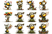 Funny Valentine Animals Clipart, an Illustration by Designking (Thumbnail 3 of 5)