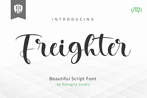 Freighter, a Script Font by Rahagita Studio