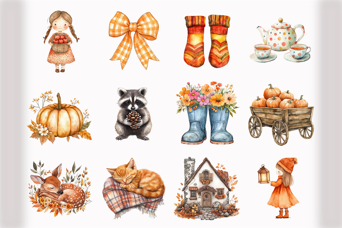 Cottagecore Fall Clipart, an Illustration by Design Market (Photo 3 of 5)