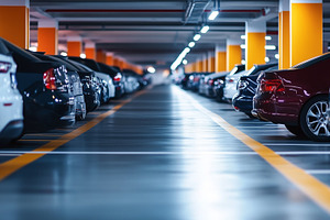 Parking lot full of cars, a Transportation Photo by MistyDay