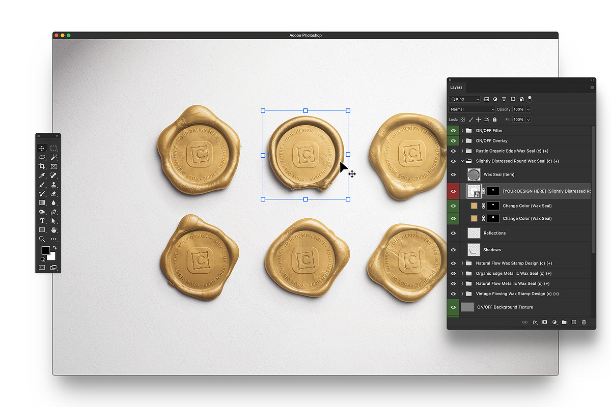 Metallic Wax Seals Mockup, a Product Mockup by Custom Scene (Photo 9 of 12)