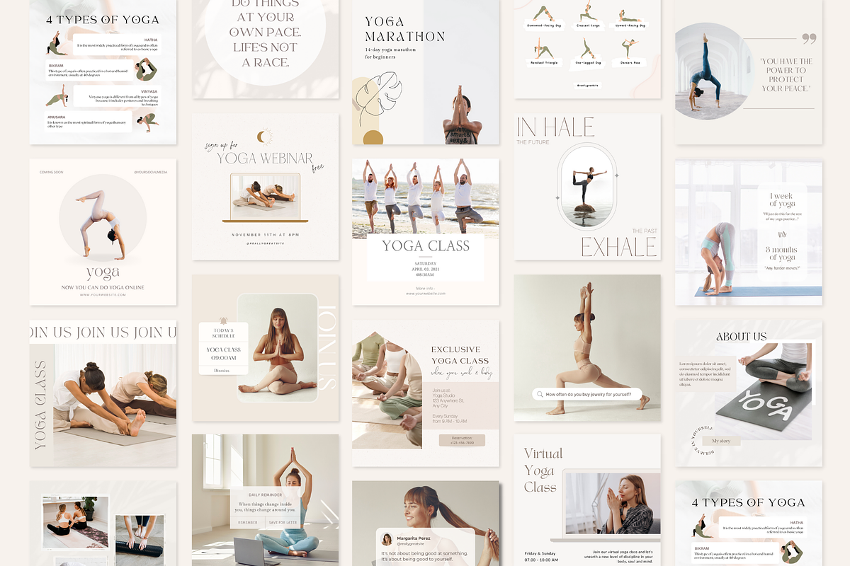 Yoga Instagram Template CANVA, a Social Media Template by ShopRShop